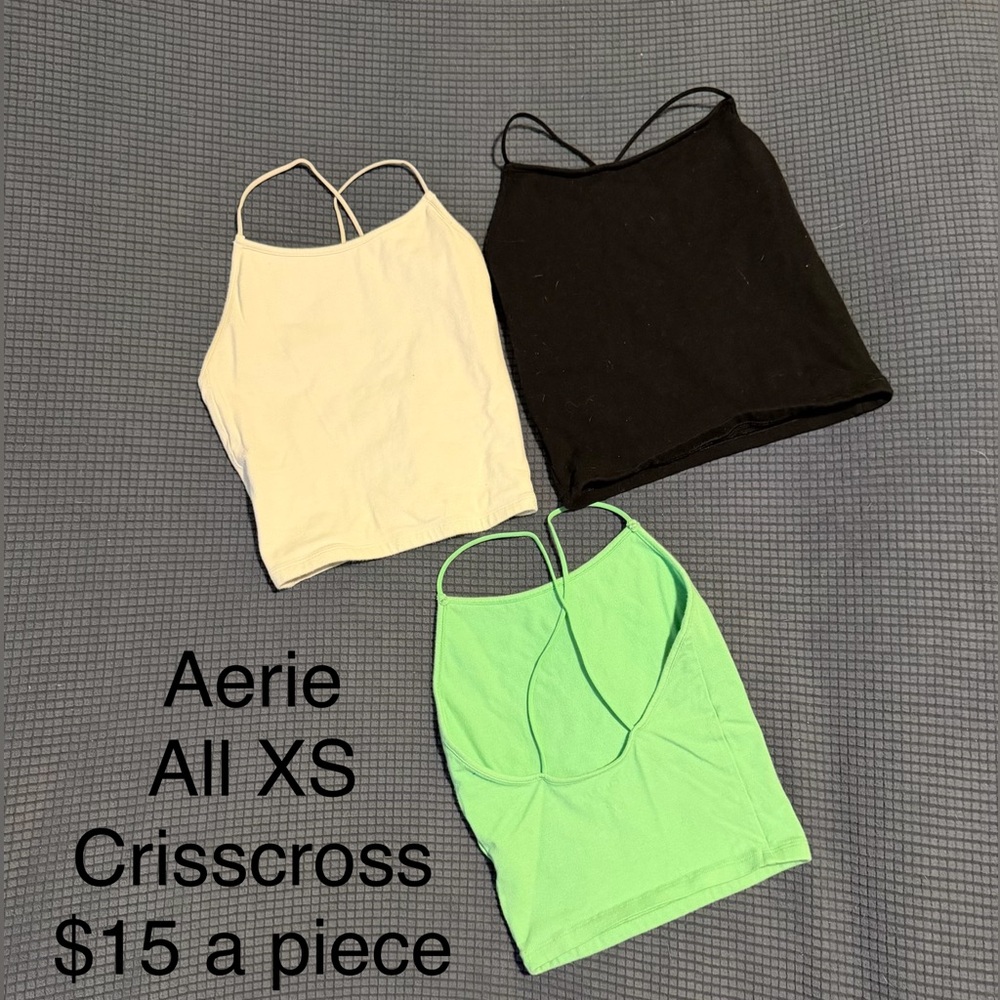 Aerie Crisscross Camisoles - Black, White, Green